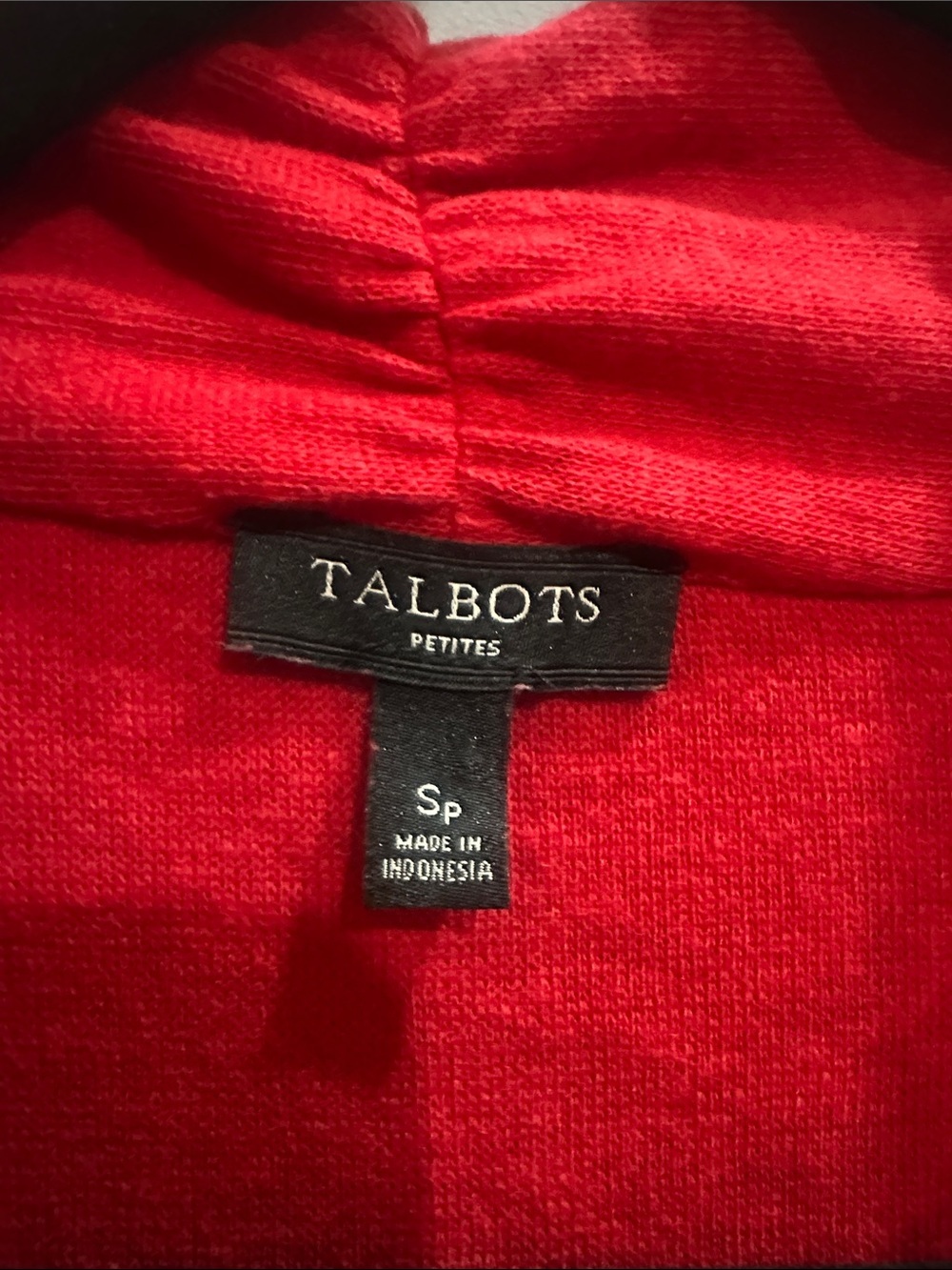 NWOT Talbots Red Open-Front Shawl-Collar Cardigan size SP - Picture 2 of 8